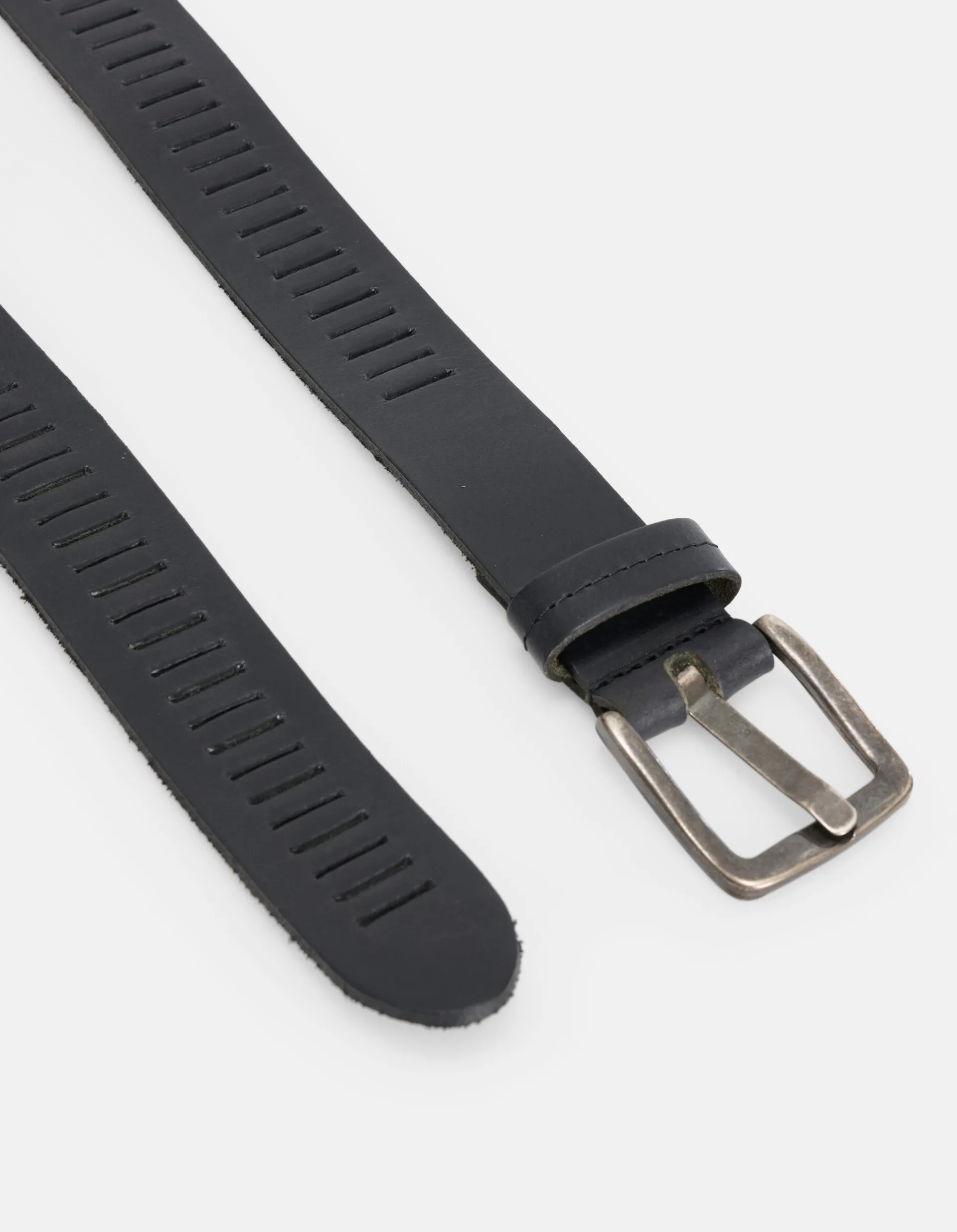 Shoeby Gedetailleerde Leren Riem Zwart<Heren Riemen