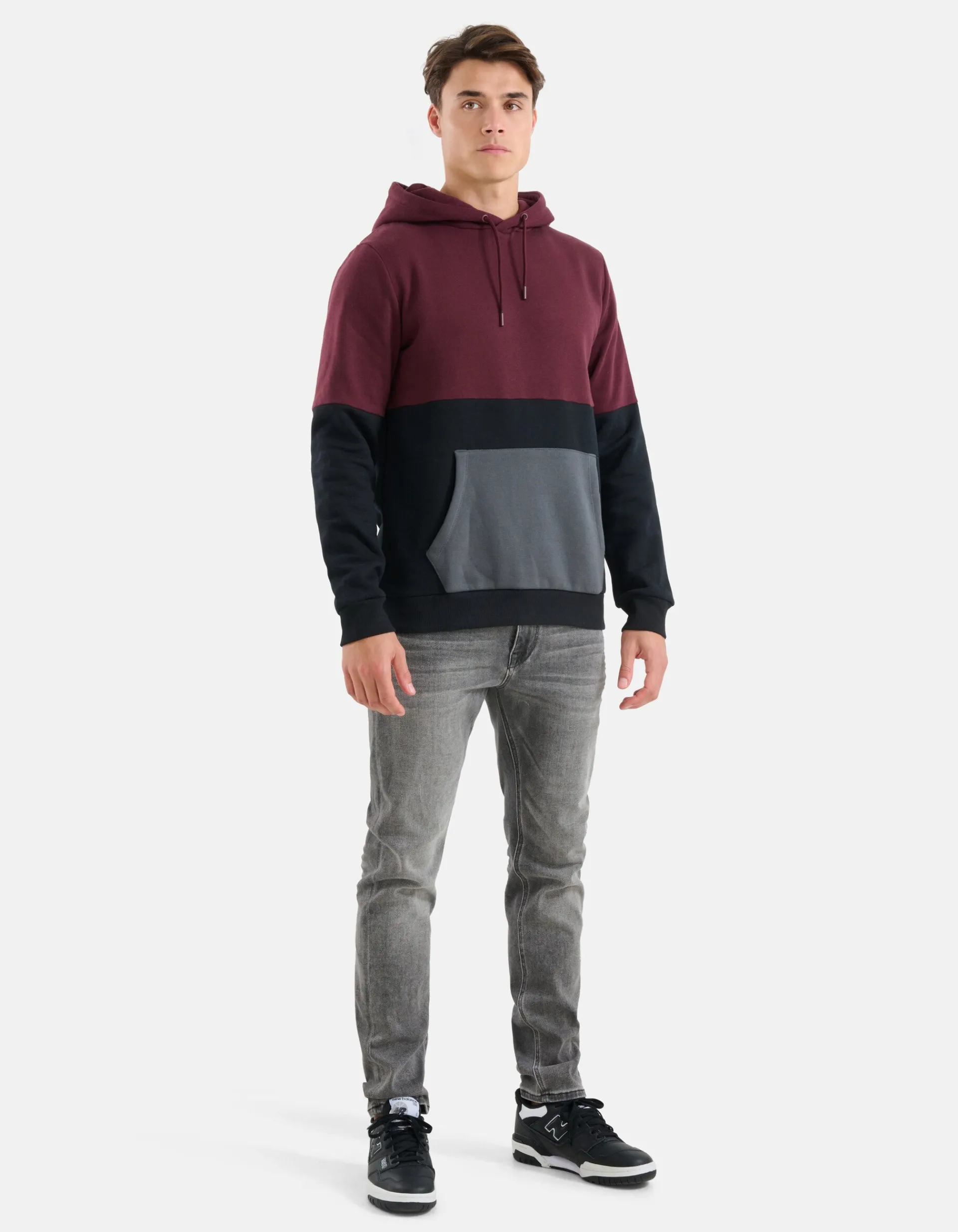 Shoeby Gekleurde Contrast Hoodie Zwart<Heren Truien En Sweaters