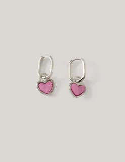 Shoeby Gekleurde Hartjes Oorbellen Zilver<DAMES Sieraden