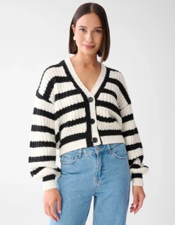 Shoeby Gestreept Vest Zwart/Wit<DAMES Truien En Sweaters