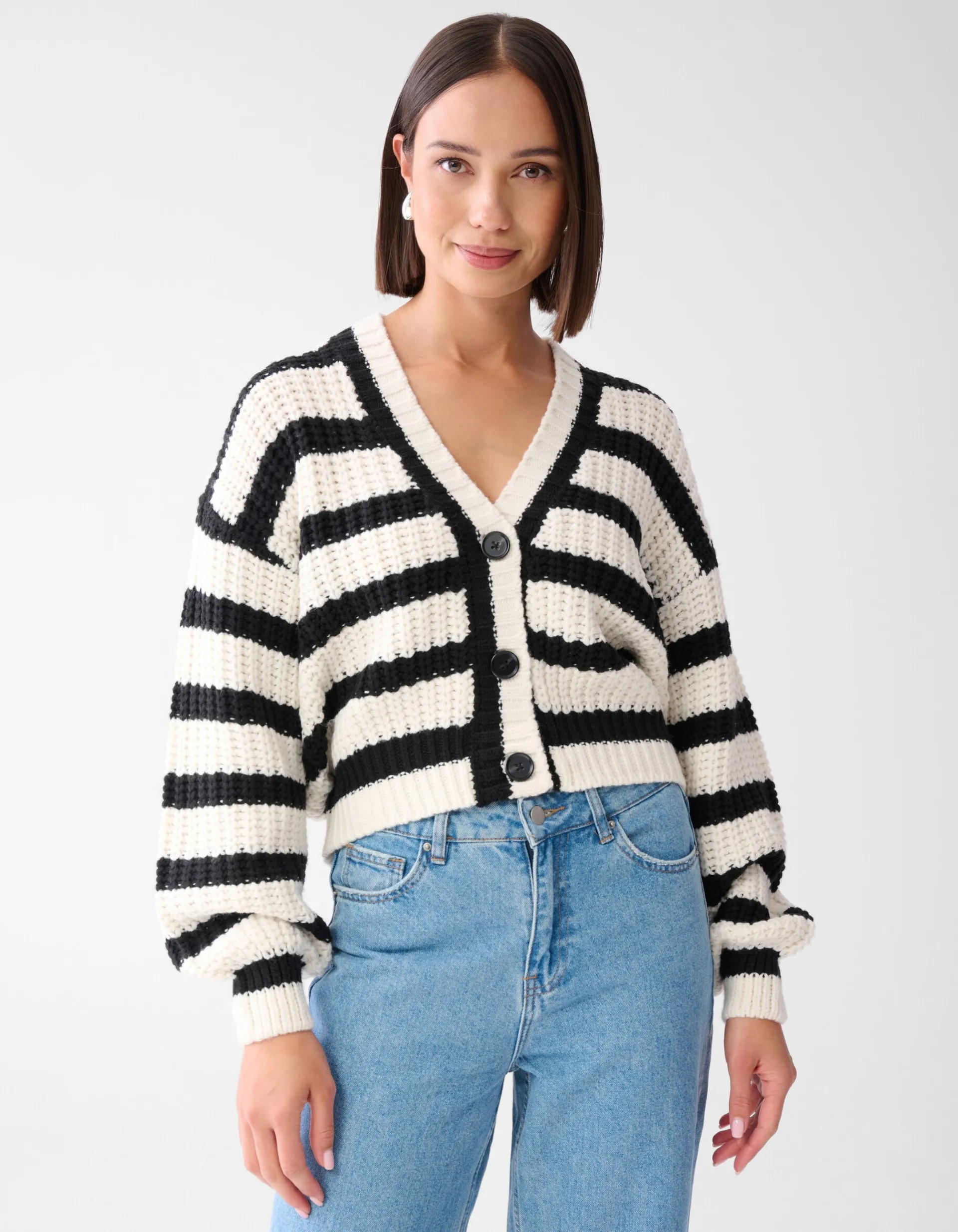 Shoeby Gestreept Vest Zwart/Wit<DAMES Truien En Sweaters