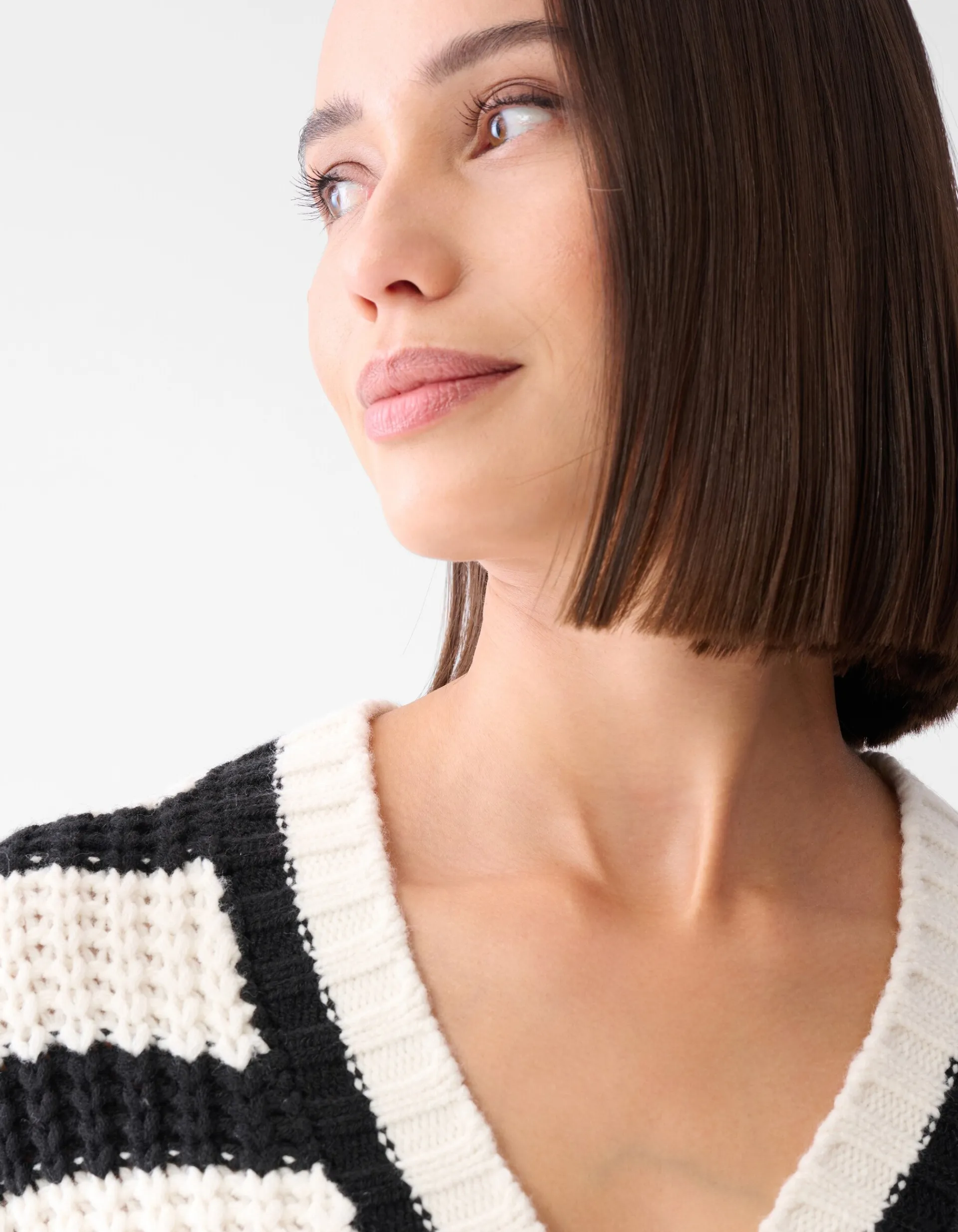 Shoeby Gestreept Vest Zwart/Wit<DAMES Truien En Sweaters