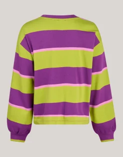 Shoeby Gestreepte Longsleeve Paars< Tops Lange Mouw