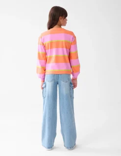 Shoeby Gestreepte Longsleeve Roze< Tops Lange Mouw
