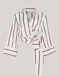 Shoeby Gestreepte Overslag Blouse Wit By Mieke<DAMES Blouses