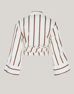 Shoeby Gestreepte Overslag Blouse Wit By Mieke<DAMES Blouses