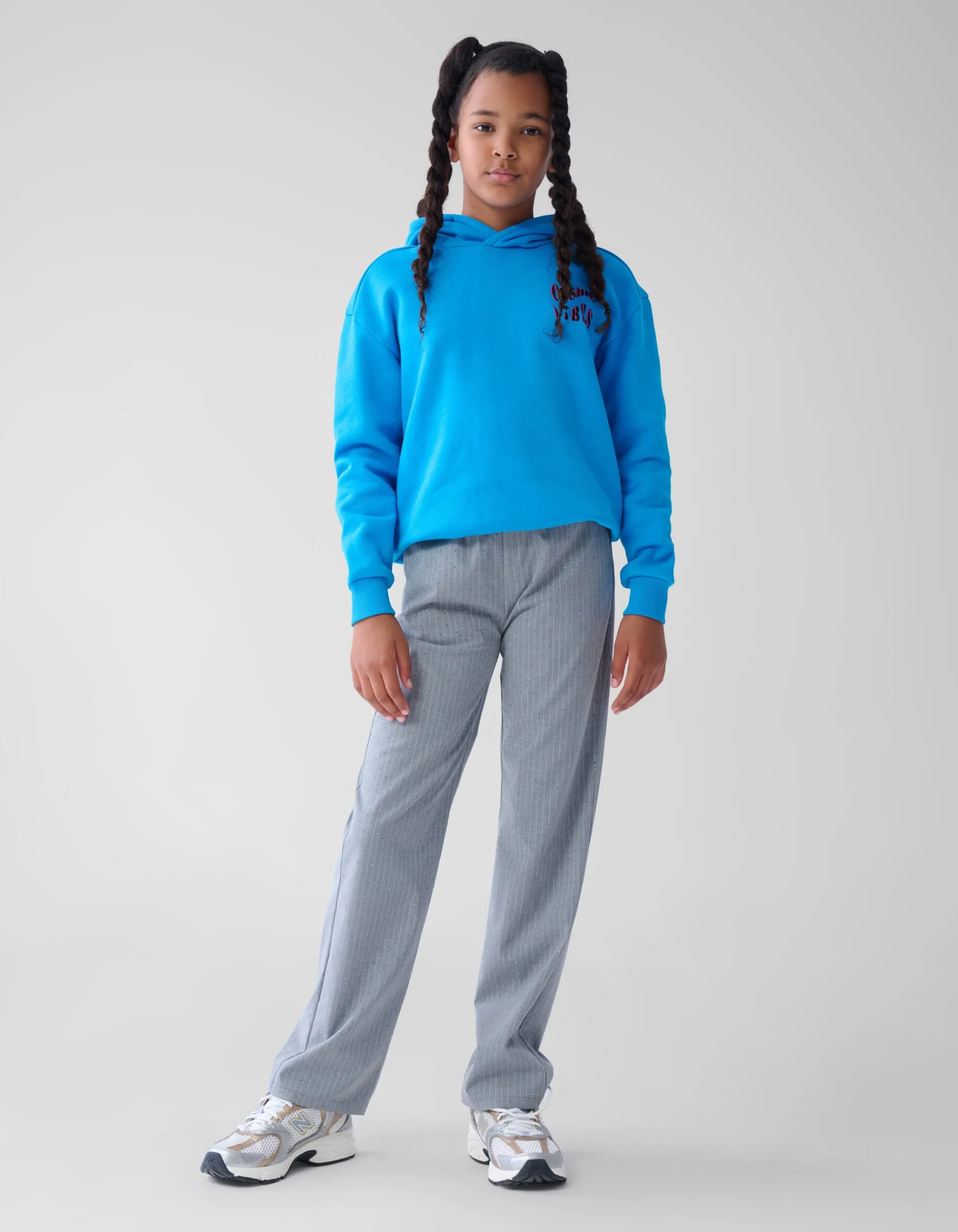 Shoeby Gestreepte Strass Pantalon Grijs< Broeken