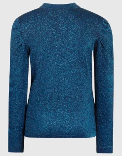 Shoeby Glitter Gebreide Top Donkerblauw< Tops Lange Mouw