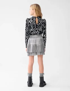 Shoeby Glitter Heart Top Zwart< Tops Lange Mouw
