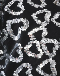 Shoeby Glitter Heart Top Zwart< Tops Lange Mouw