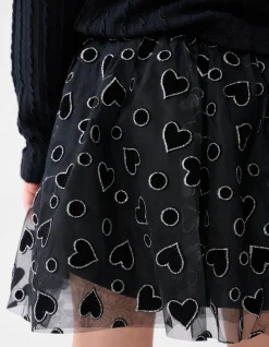 Shoeby Glitter Mesh Rok Zwart< Rokken