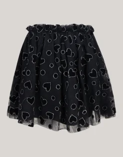 Shoeby Glitter Mesh Rok Zwart< Rokken