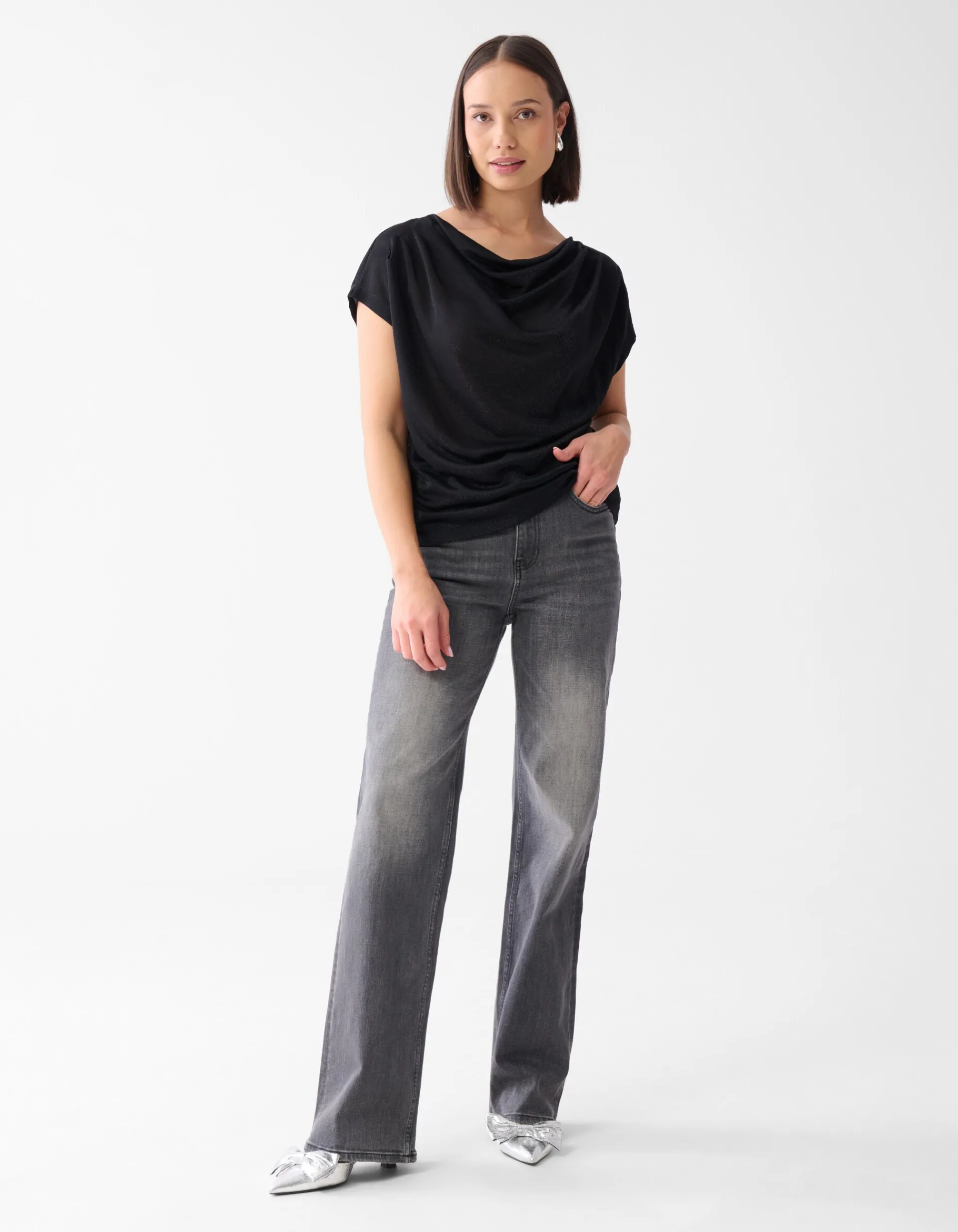 Shoeby Glitter Top Zwart<DAMES Tops