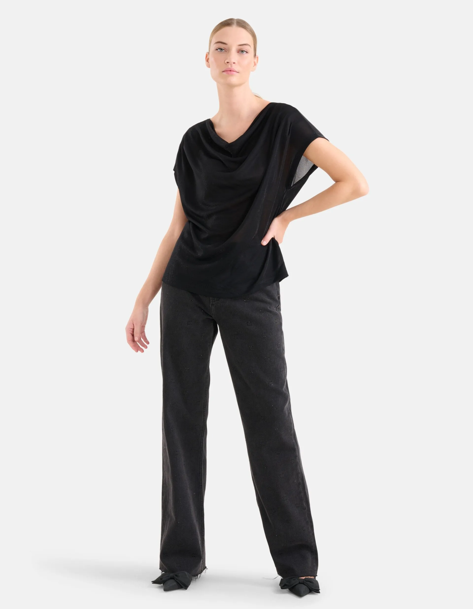 Shoeby Glitter Top Zwart<DAMES Tops