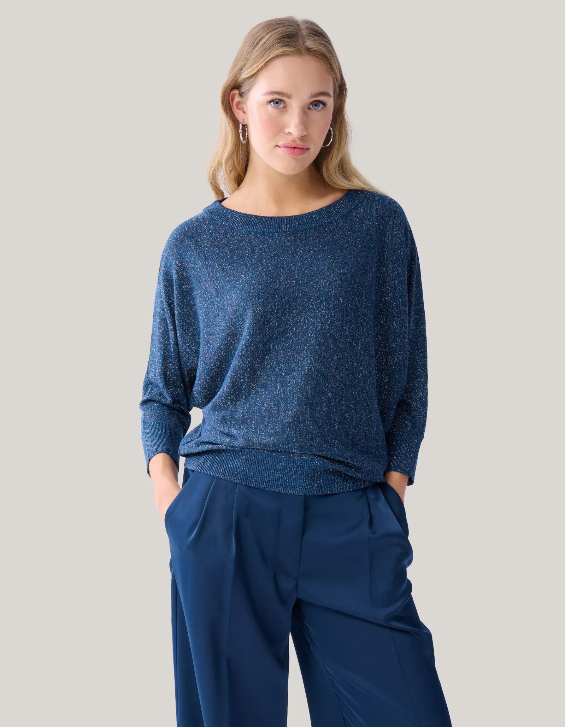 Shoeby Glitter Vleermuismouwen Trui Blauw<DAMES Truien En Sweaters