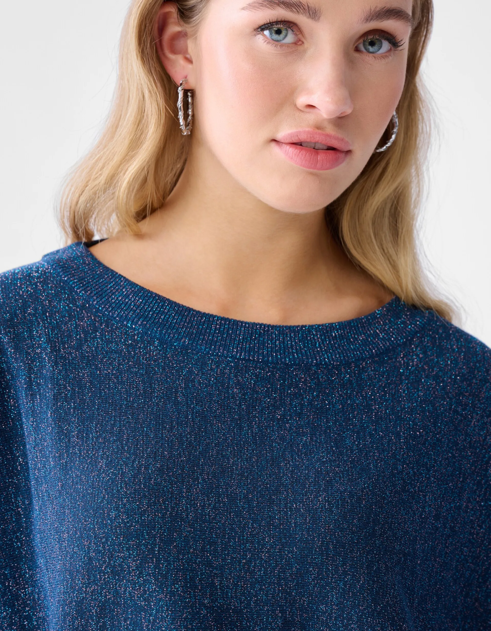 Shoeby Glitter Vleermuismouwen Trui Blauw<DAMES Truien En Sweaters