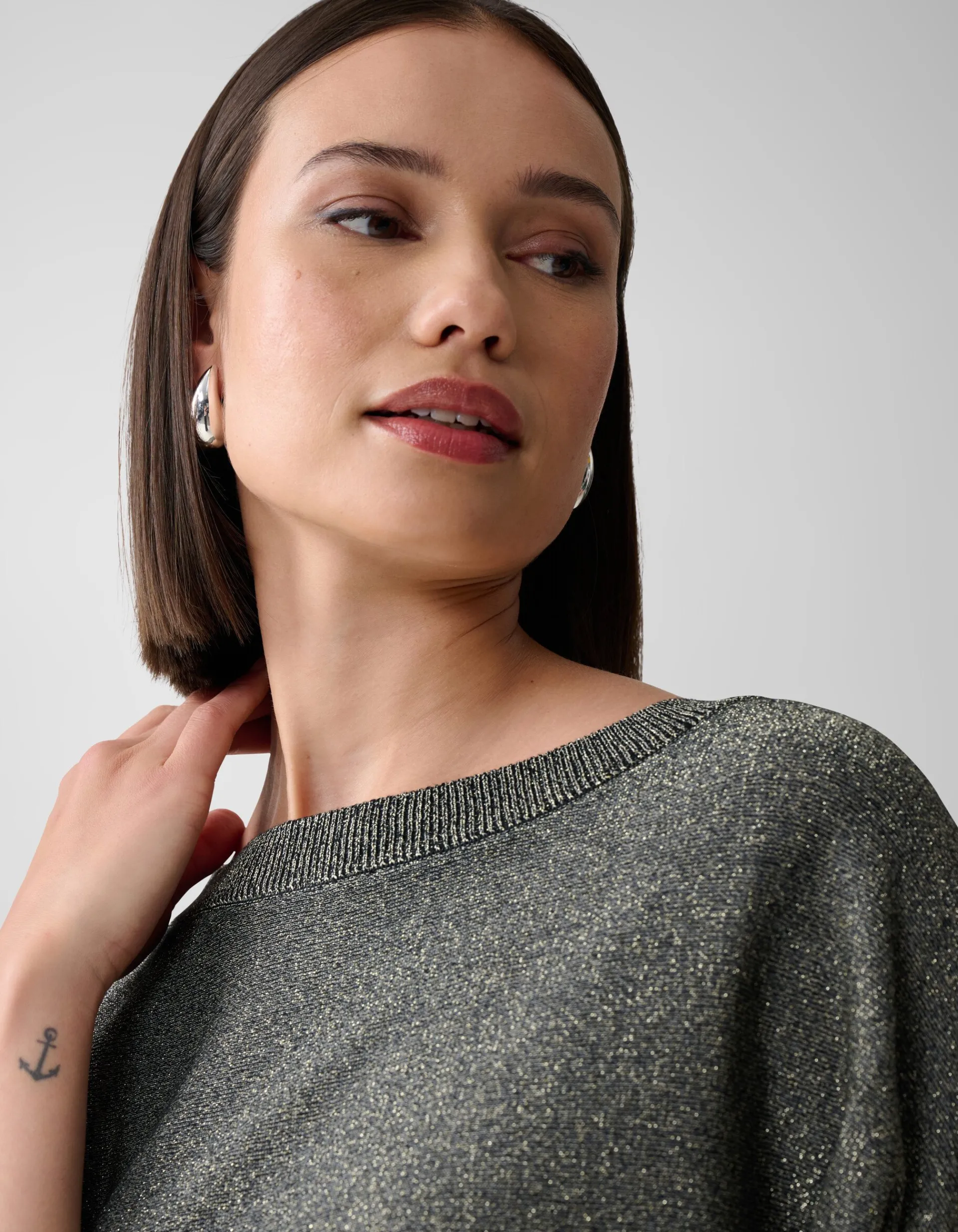 Shoeby Glitter Vleermuismouwen Trui Goud<DAMES Truien En Sweaters