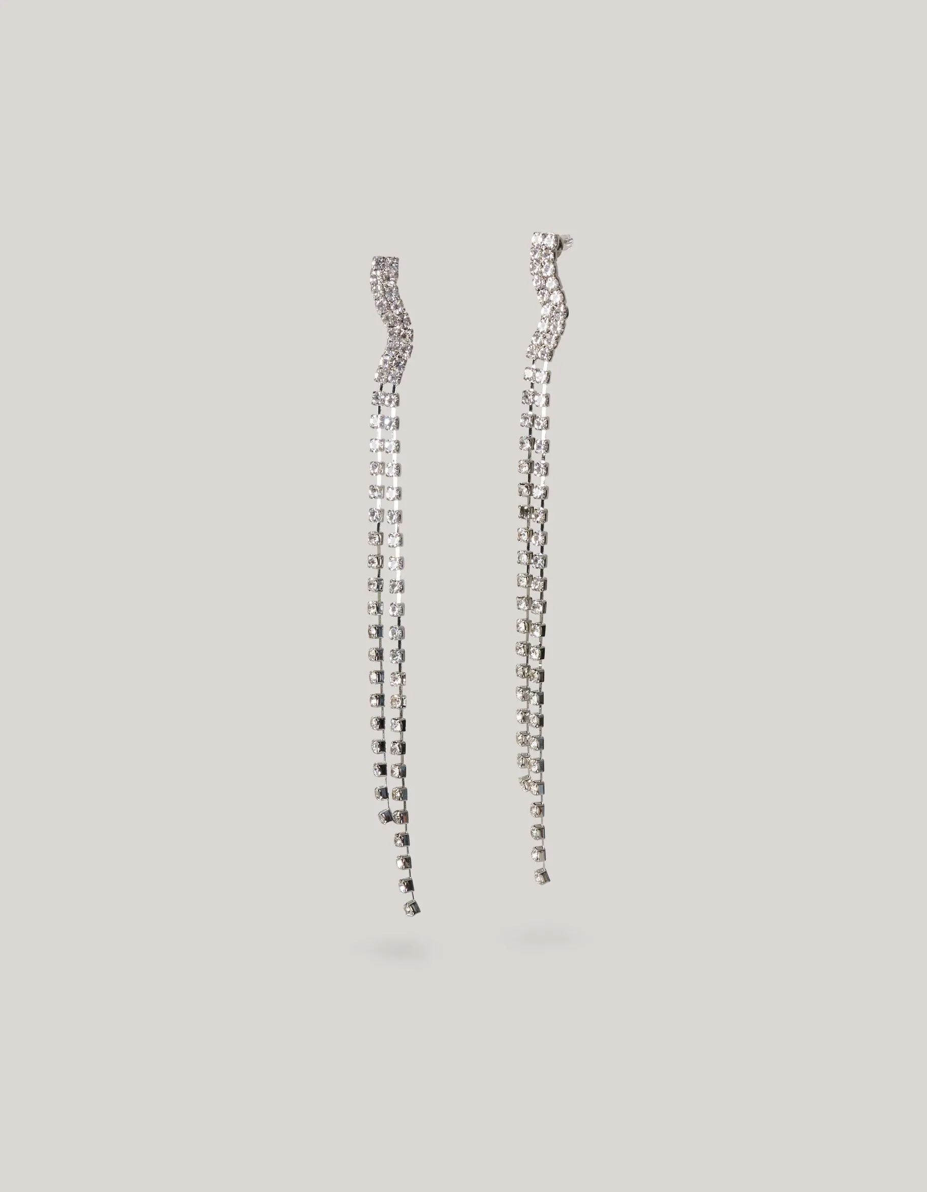 Shoeby Golvende Strass Oorbellen Zilver<DAMES Sieraden