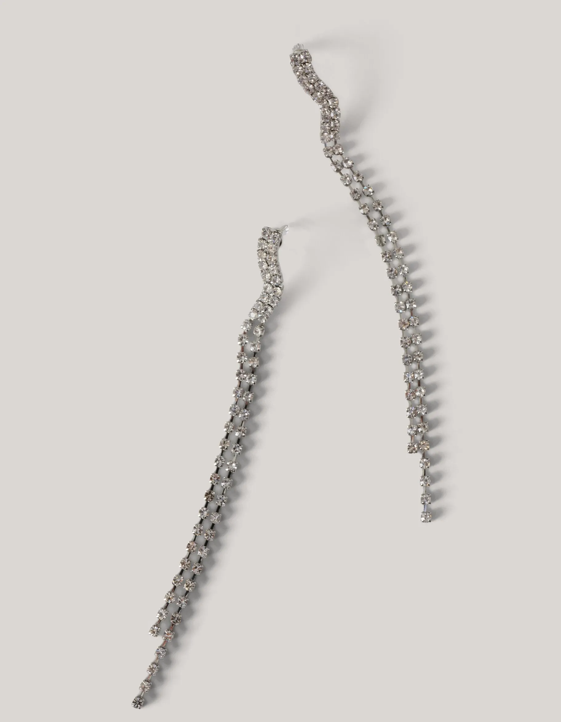 Shoeby Golvende Strass Oorbellen Zilver<DAMES Sieraden