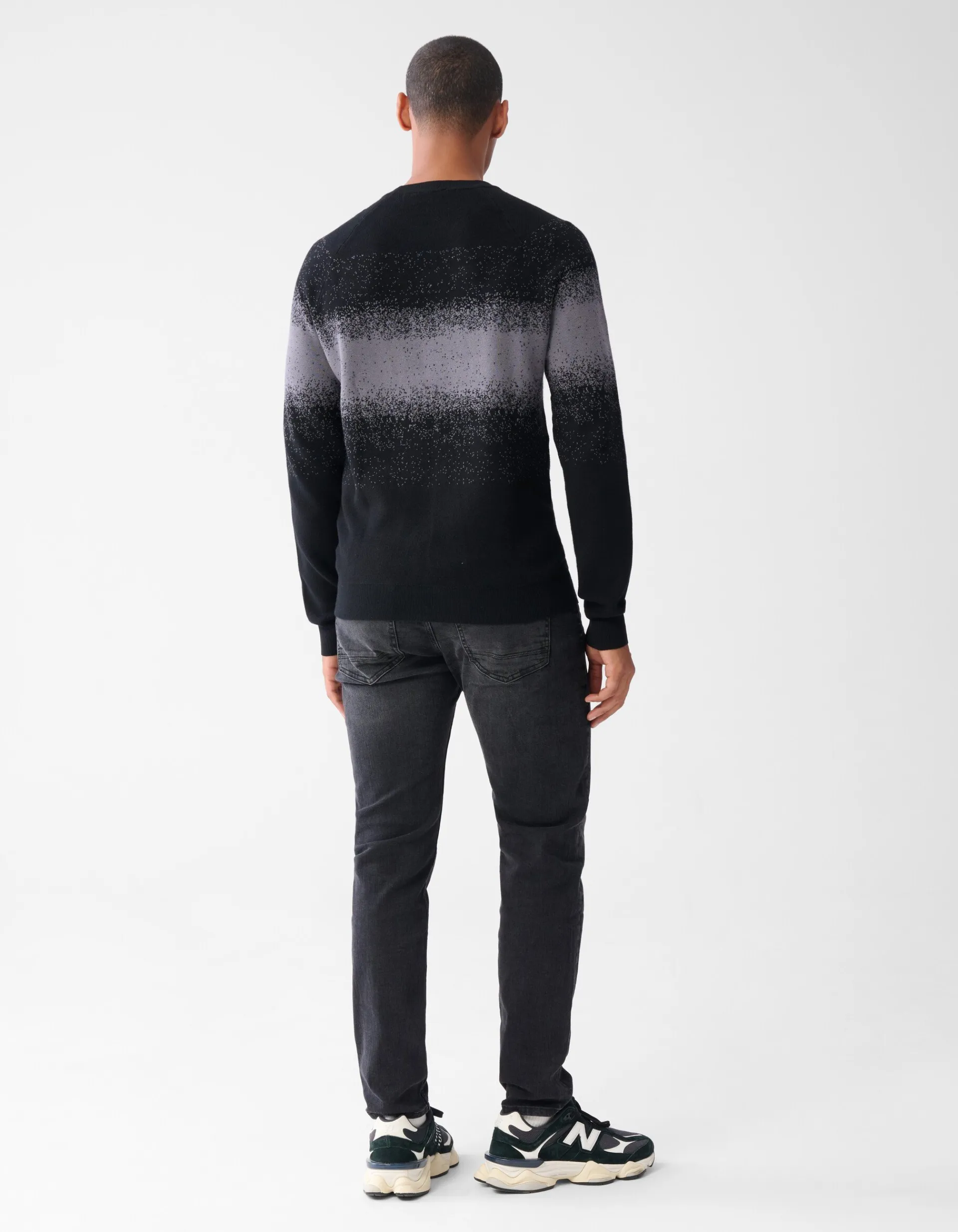 Shoeby Gradient Trui Zwart<Heren Truien En Sweaters