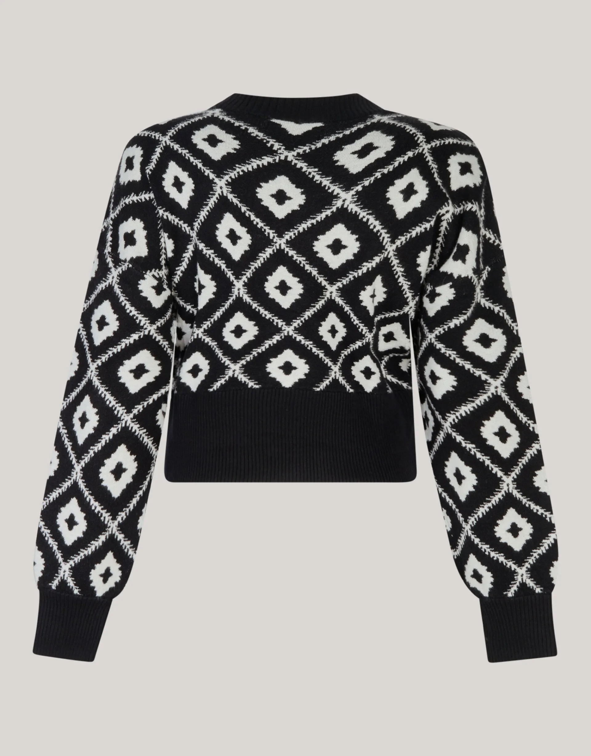 Shoeby Grafisch Cropped Vest Zwart By Mieke<DAMES Truien En Sweaters