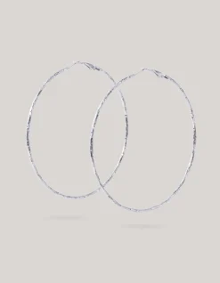 Shoeby Hammered Hoop Oorbellen Zilver<DAMES Sieraden