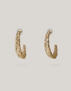 Shoeby Hammered Oval Hoop Oorbellen Goud<DAMES Sieraden