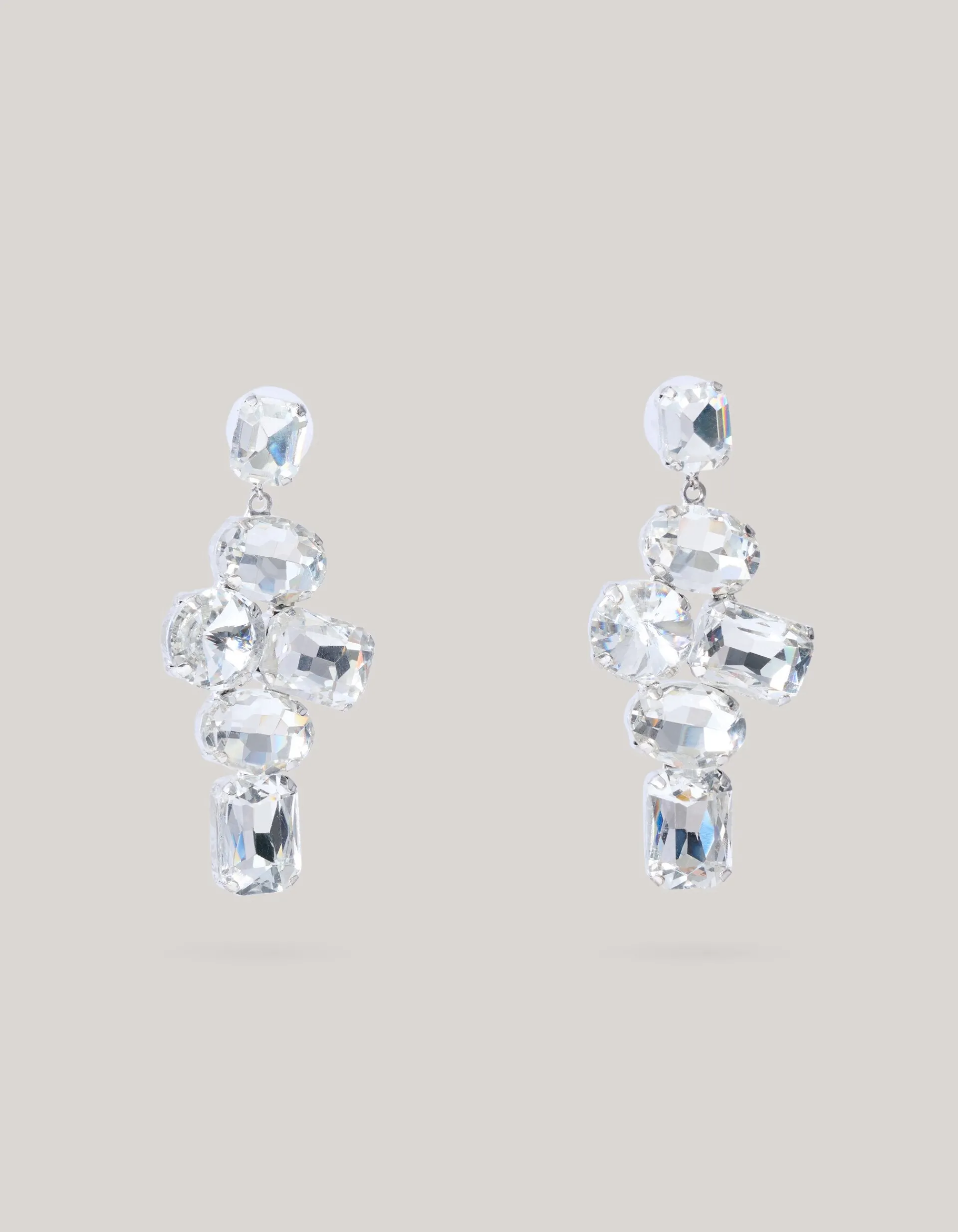 Shoeby Hanging Strass Oorbellen Zilver<DAMES Sieraden