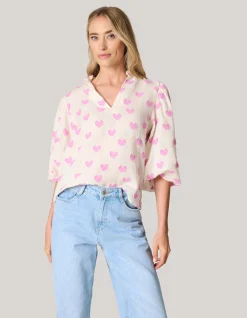 Shoeby Heart Blouse Gebroken Wit<DAMES Blouses