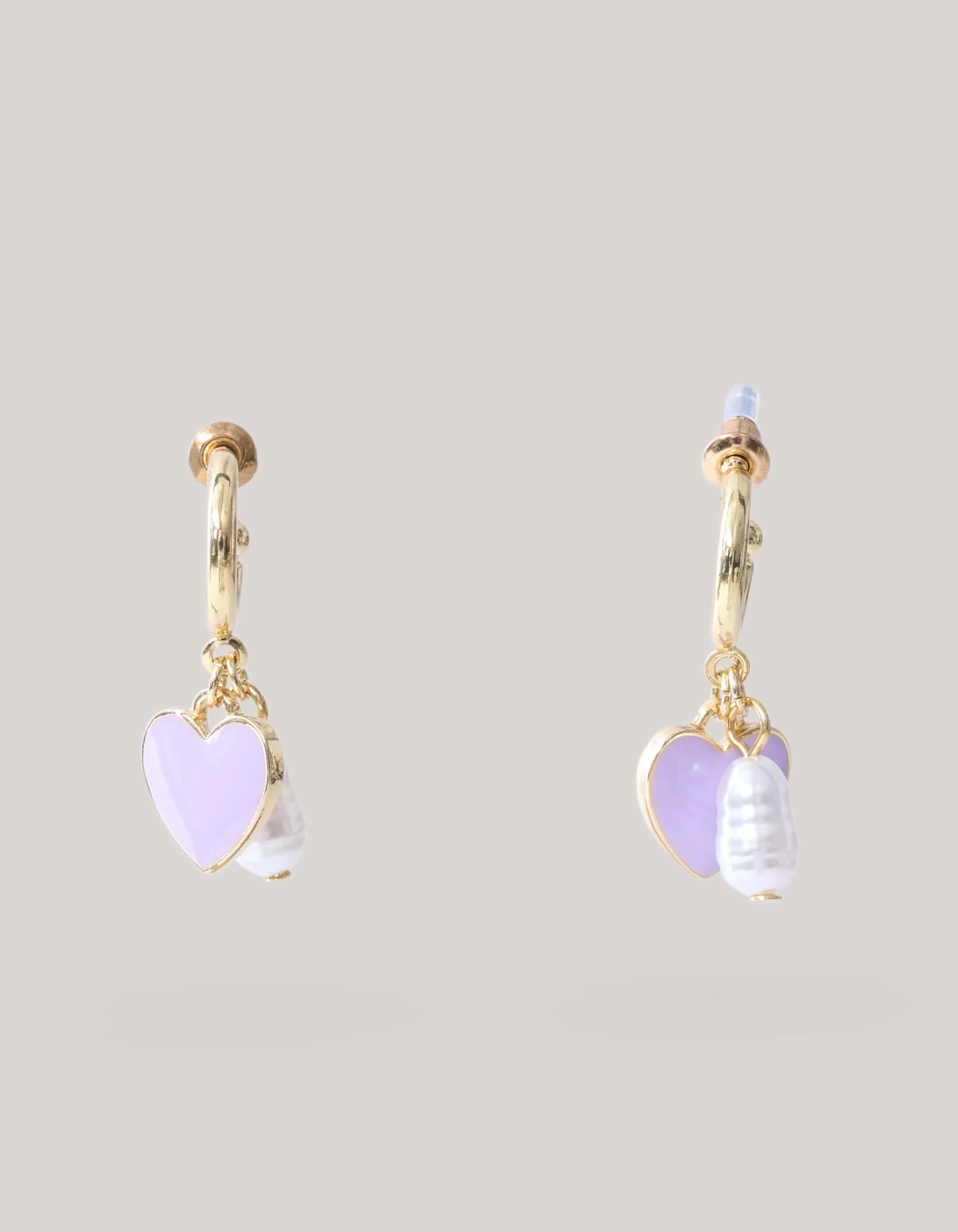 Shoeby Heart Oorbellen paars< Sieraden