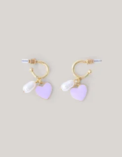 Shoeby Heart Oorbellen paars< Sieraden