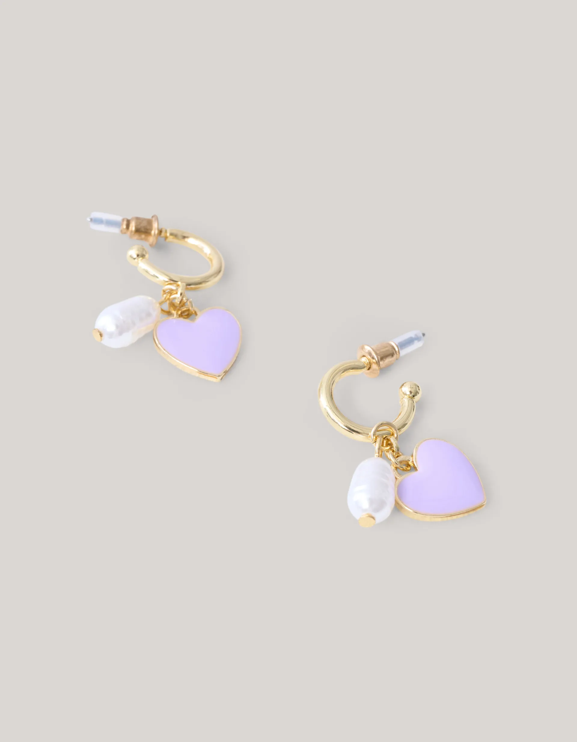 Shoeby Heart Oorbellen paars< Sieraden