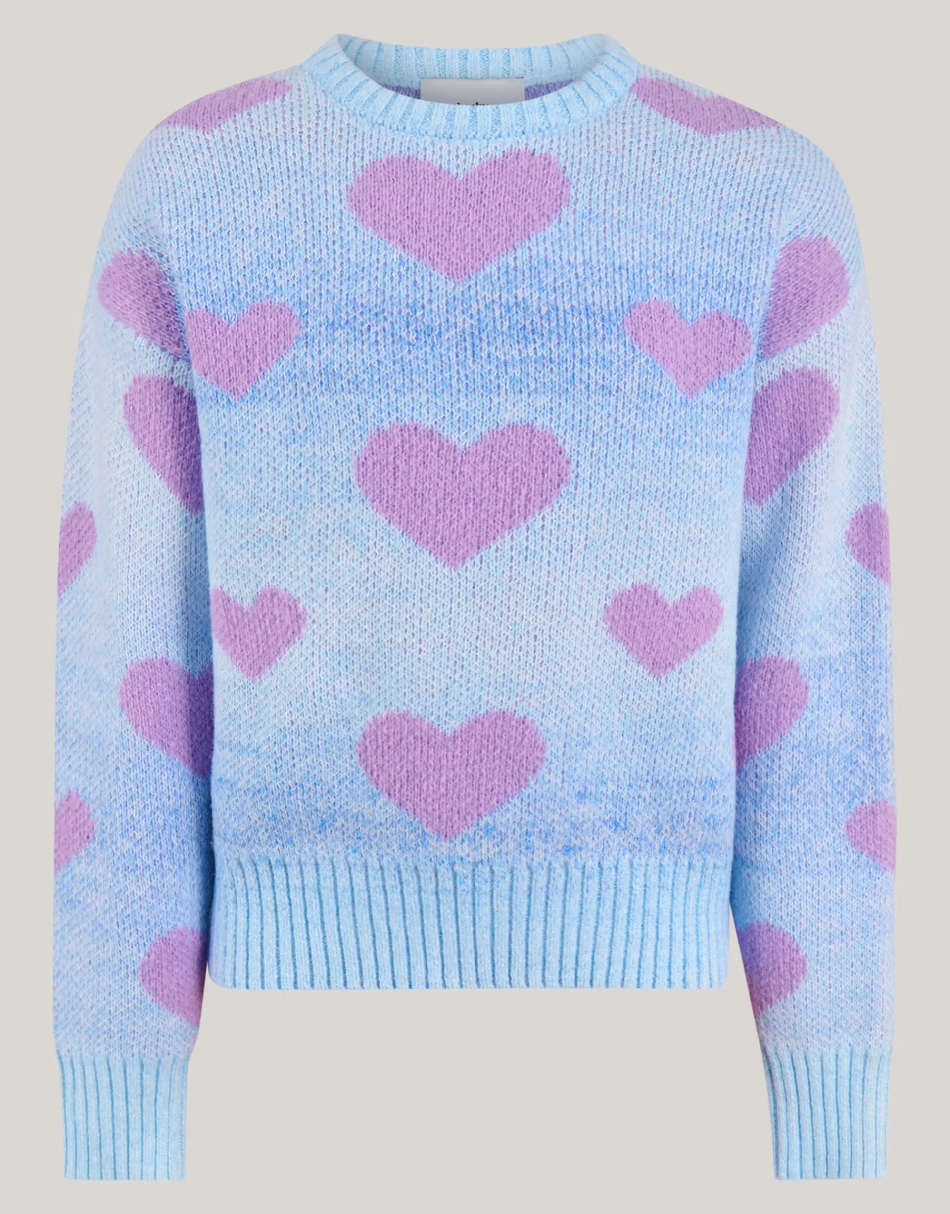 Shoeby Heart Printed Degrade Trui Blauw< Gebreide Truien