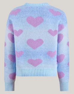 Shoeby Heart Printed Degrade Trui Blauw< Gebreide Truien