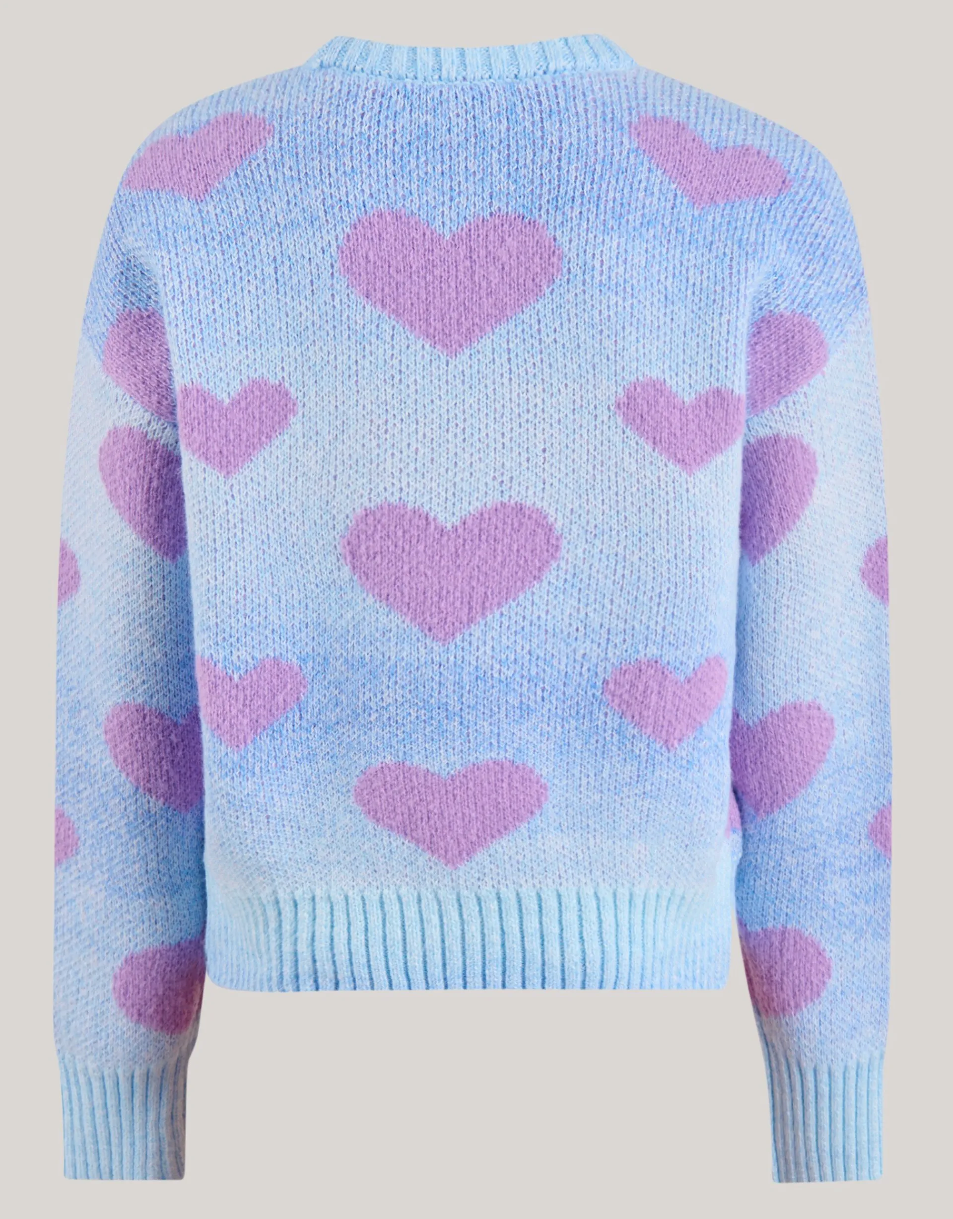 Shoeby Heart Printed Degrade Trui Blauw< Gebreide Truien
