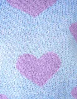 Shoeby Heart Printed Degrade Trui Blauw< Gebreide Truien