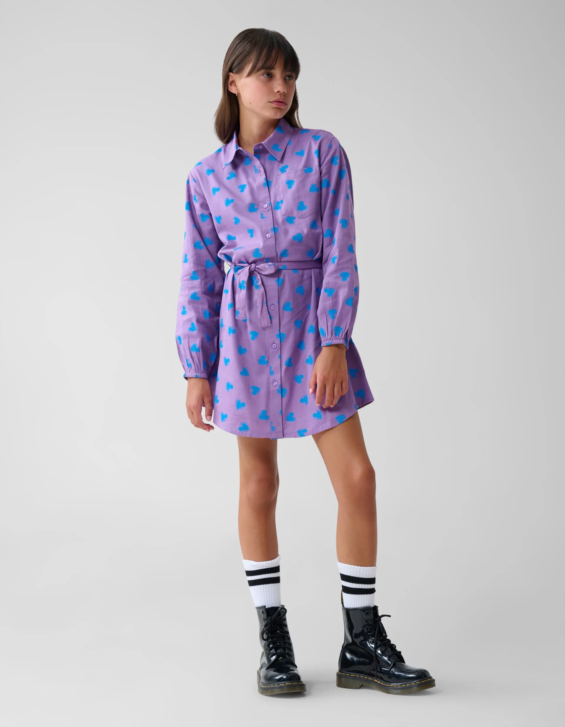 Shoeby Heart Printed Jurk Paars< Jurken