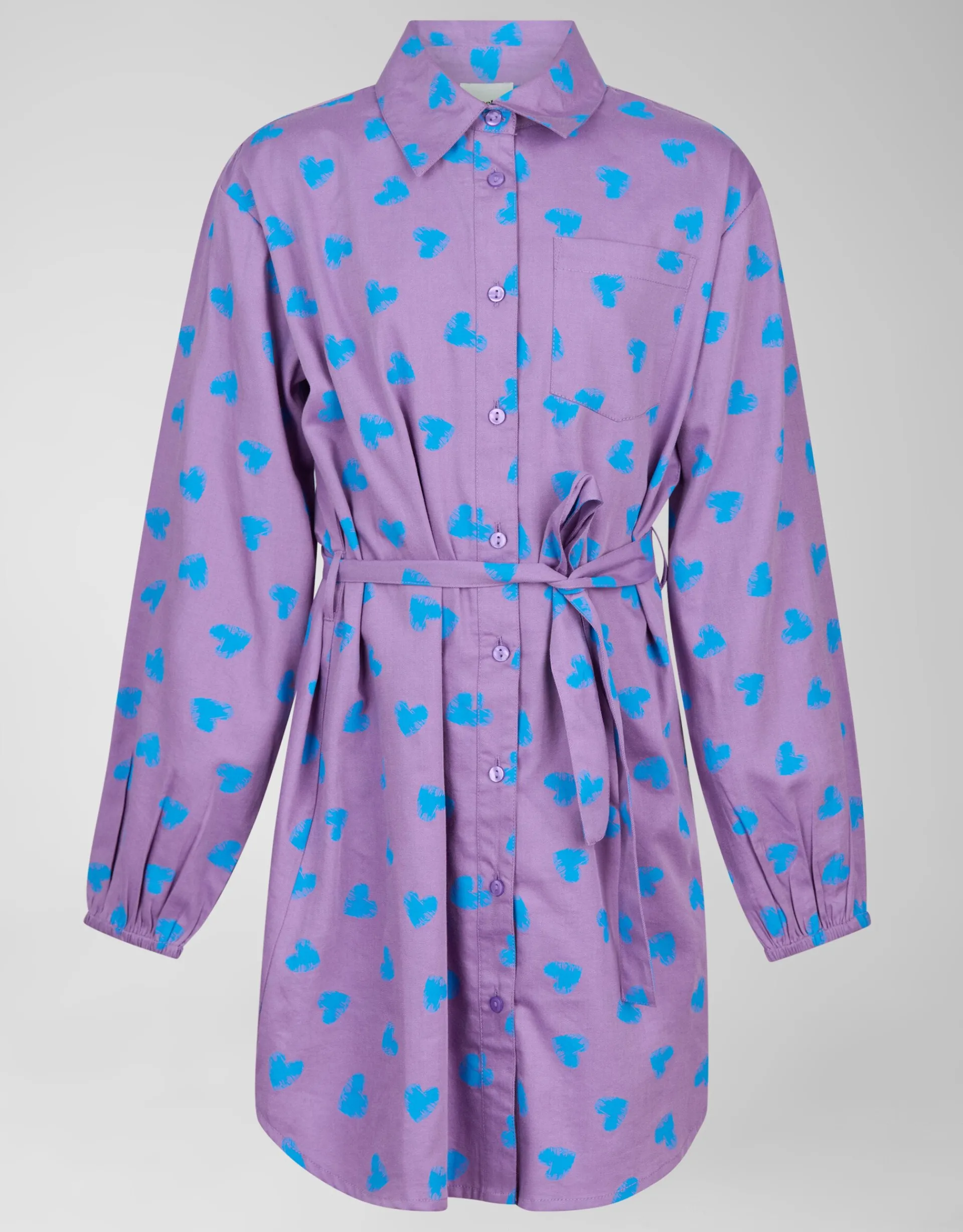 Shoeby Heart Printed Jurk Paars< Jurken