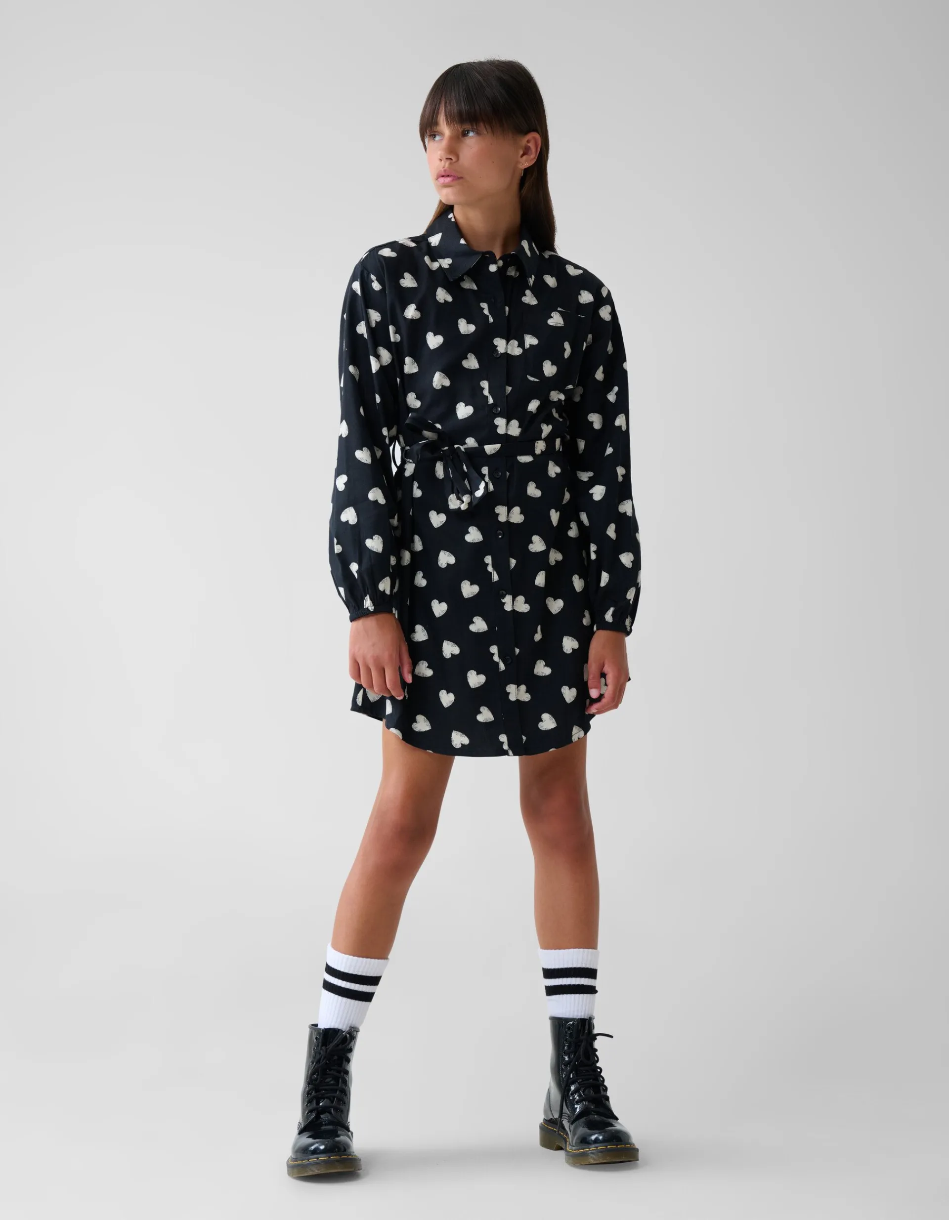 Shoeby Heart Printed Jurk Zwart< Jurken