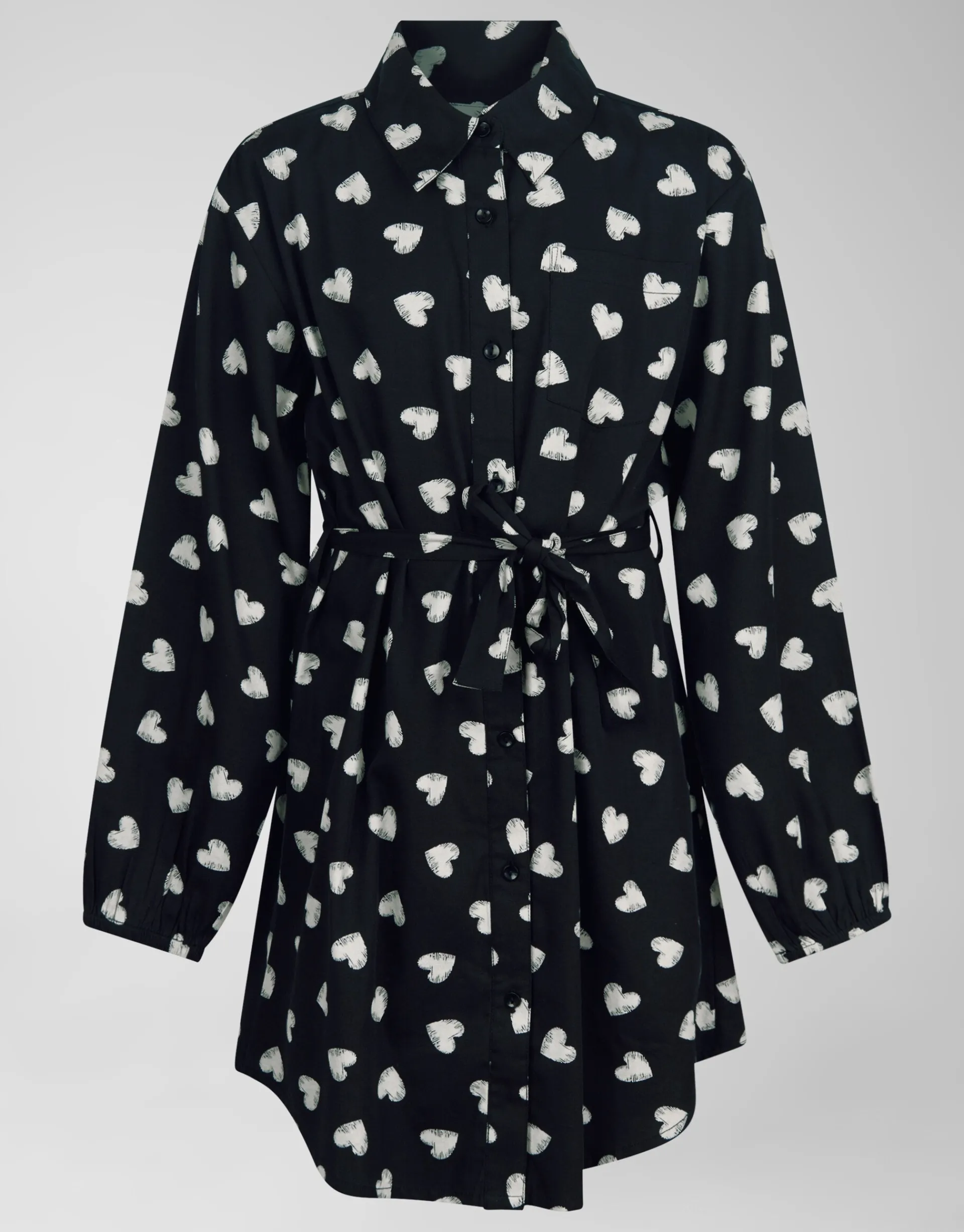 Shoeby Heart Printed Jurk Zwart< Jurken