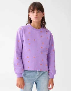Shoeby Heart Printed Longsleeve Paars< Tops Lange Mouw