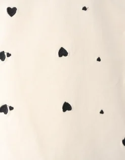 Shoeby Heart Printed Longsleeve Gebroken Wit< Tops Lange Mouw