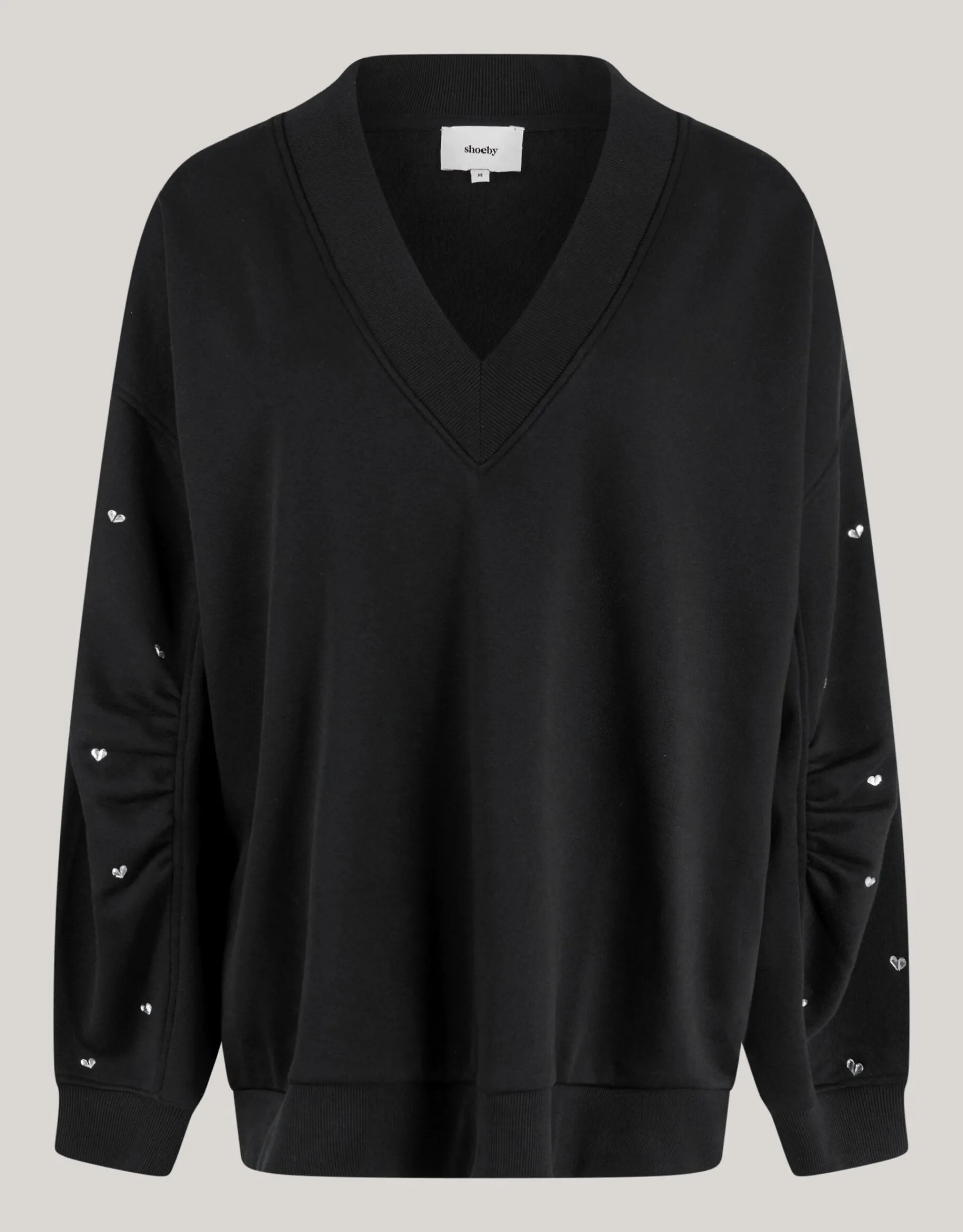 Shoeby Heart Stud Sweater Zwart<DAMES Truien En Sweaters