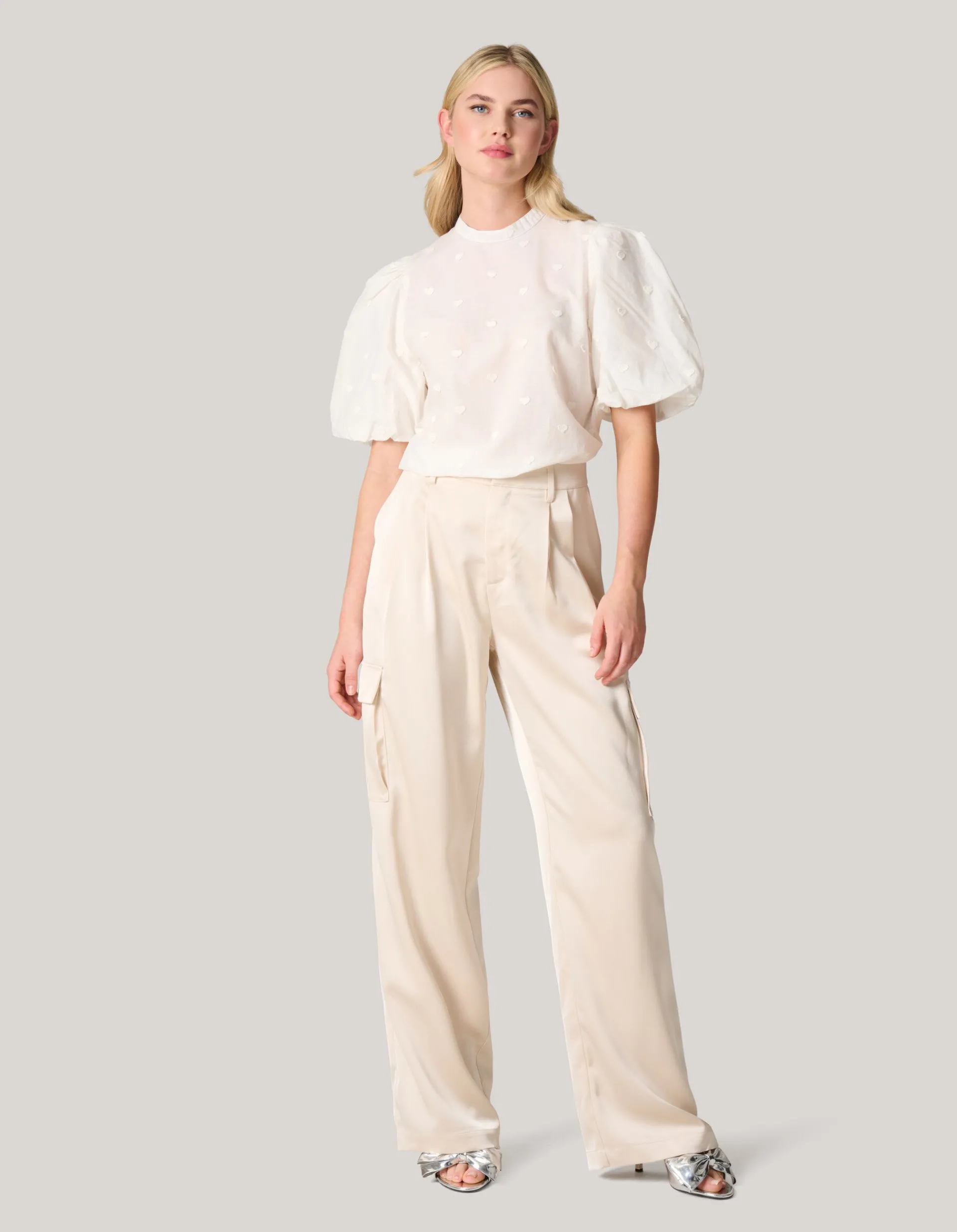 Shoeby Heart Top Gebroken Wit<DAMES Tops|Blouses
