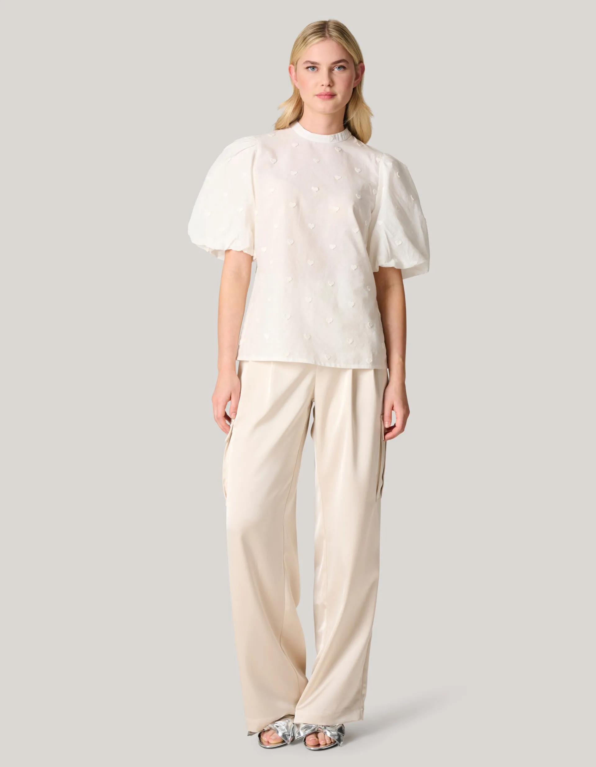 Shoeby Heart Top Gebroken Wit<DAMES Tops|Blouses