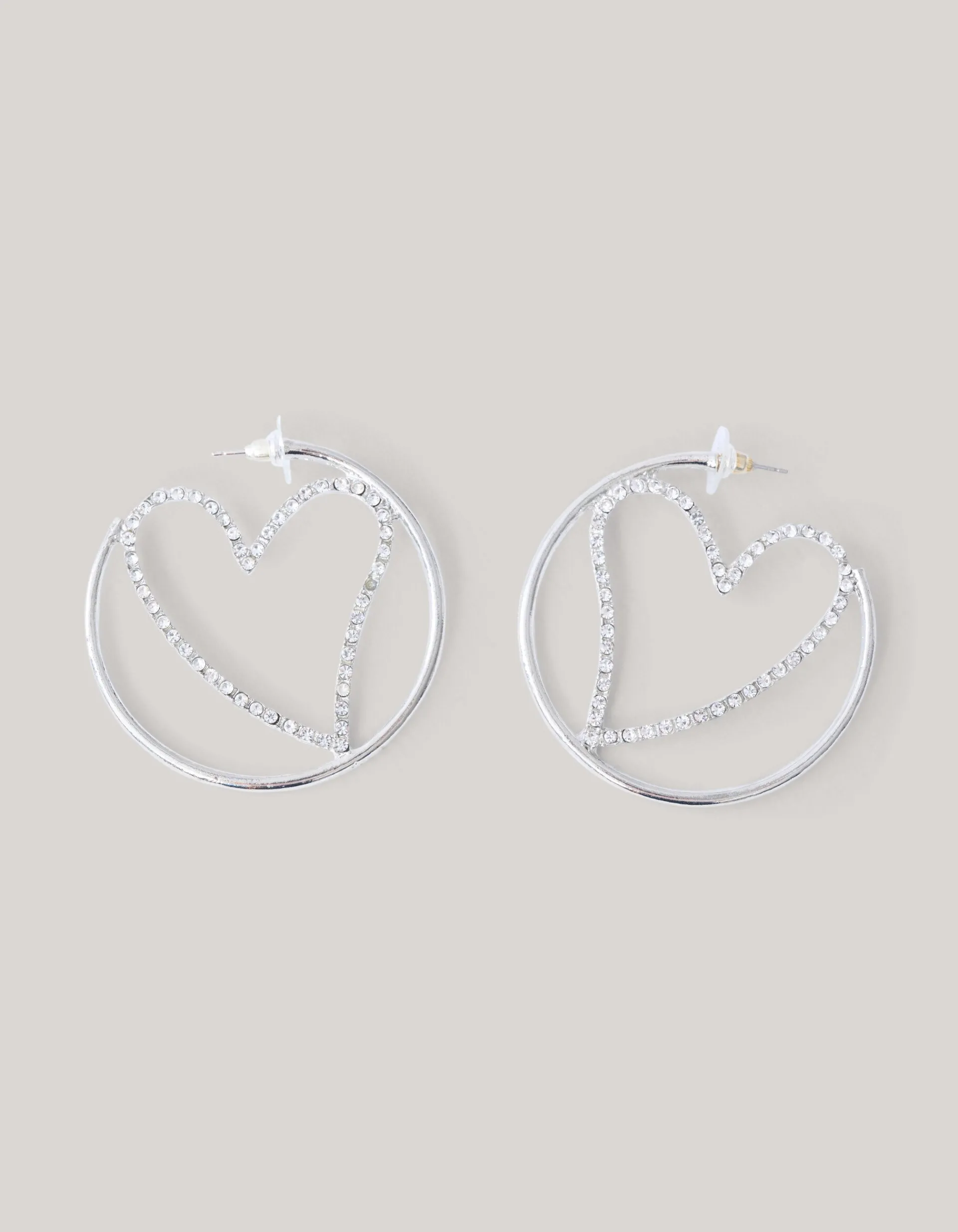 Shoeby Hearted Hoop Oorbellen Zilver<DAMES Sieraden