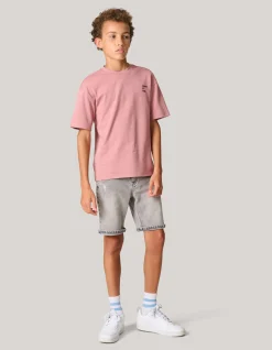 Shoeby Heavy Basis T-shirt Donkerroze< T-Shirts