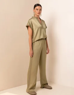 Shoeby Inside Out Broek Groen By Mieke<DAMES Broeken