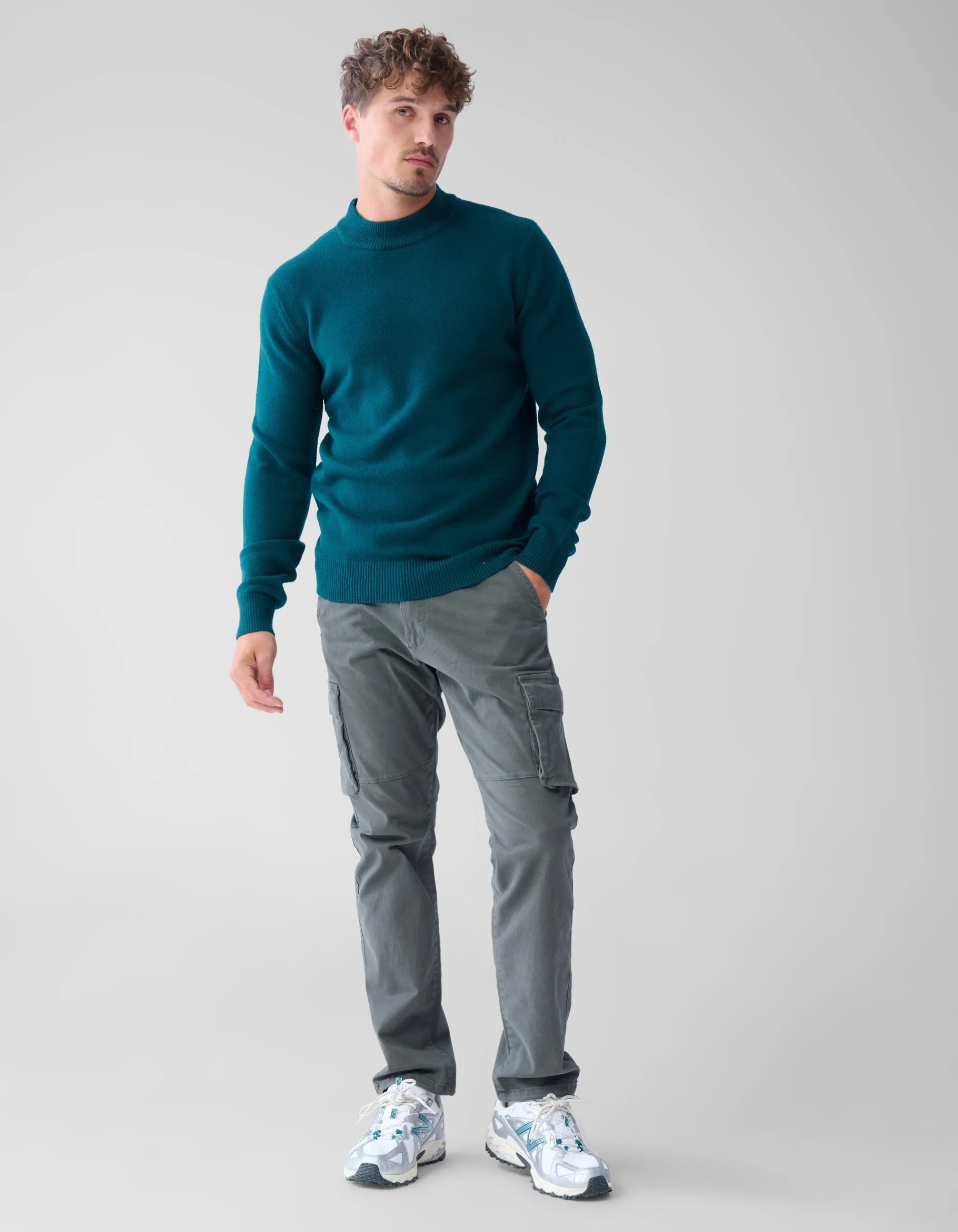 Shoeby Jacquard Gebreide Trui Donkergroen<Heren Truien En Sweaters