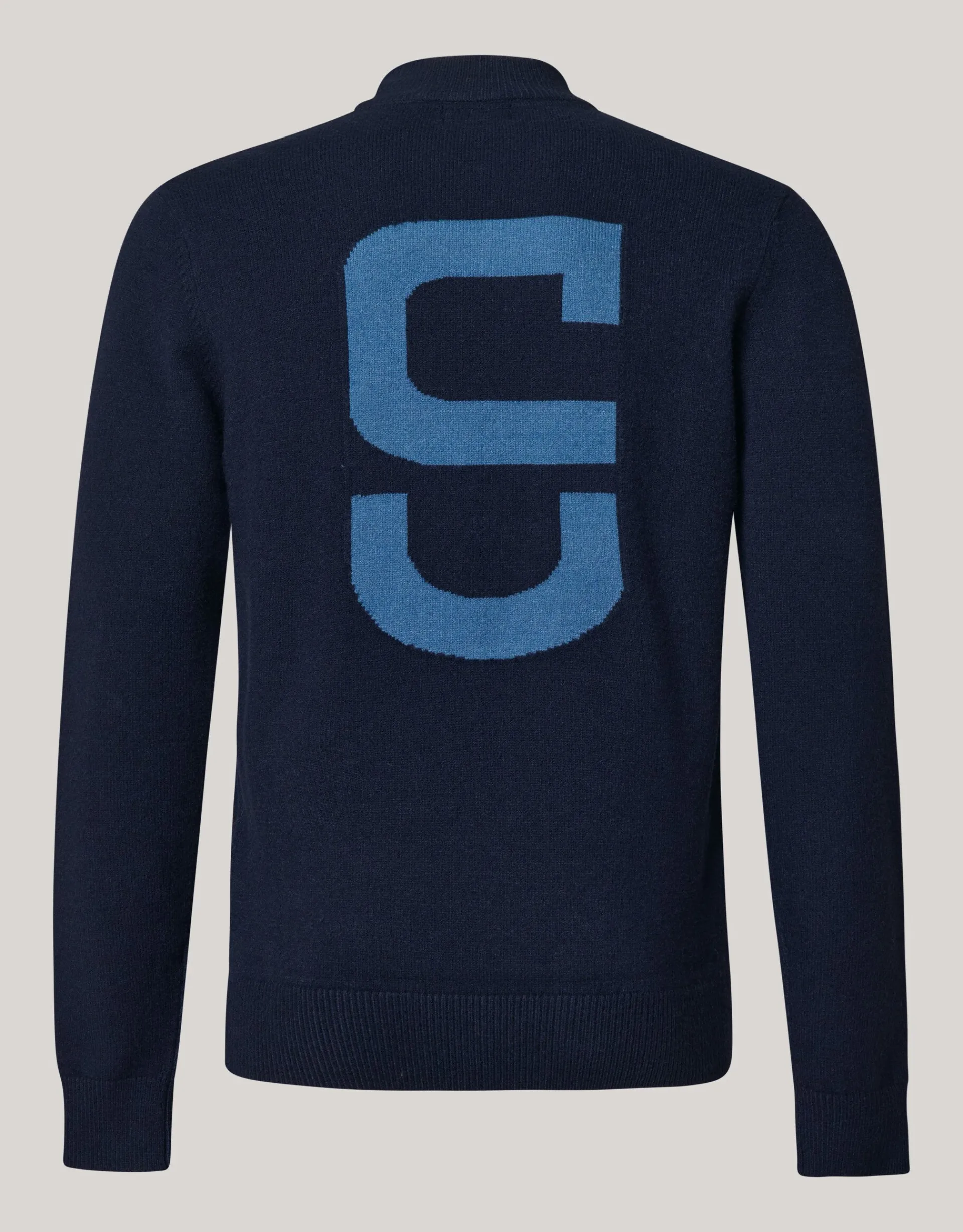 Shoeby Jacquard Gebreide Trui Donkerblauw<Heren Truien En Sweaters